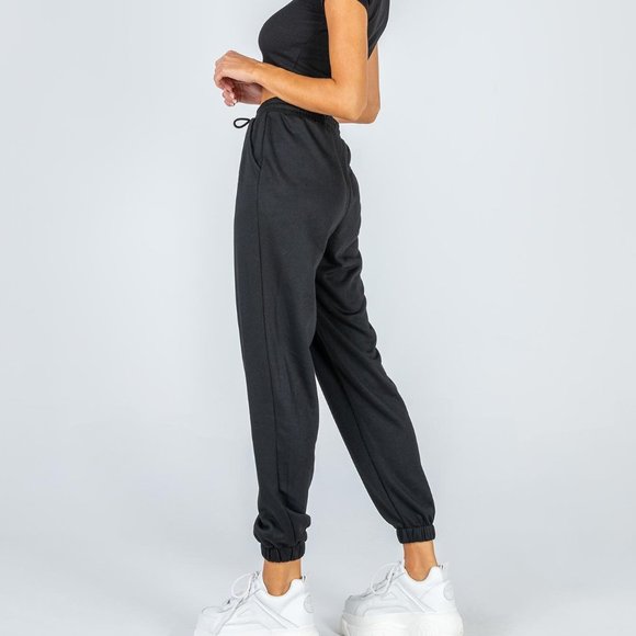 Princess Polly Pants - Princess Polly Nero Sweat Pants Black Size 6